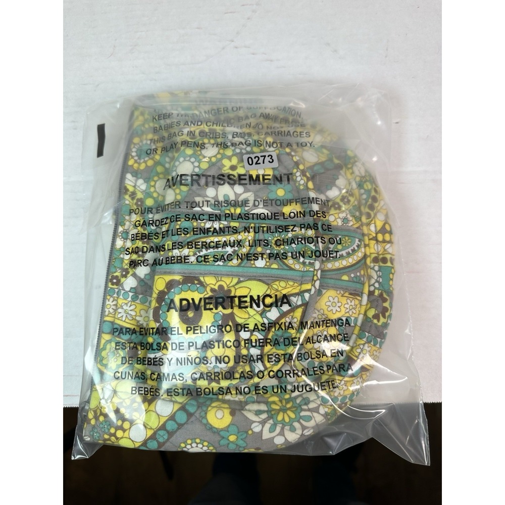 Vera Bradley Lizzy Crossbody Bag Purse Lemon Parfait Retired Paisley Floral - Picture 12 of 12